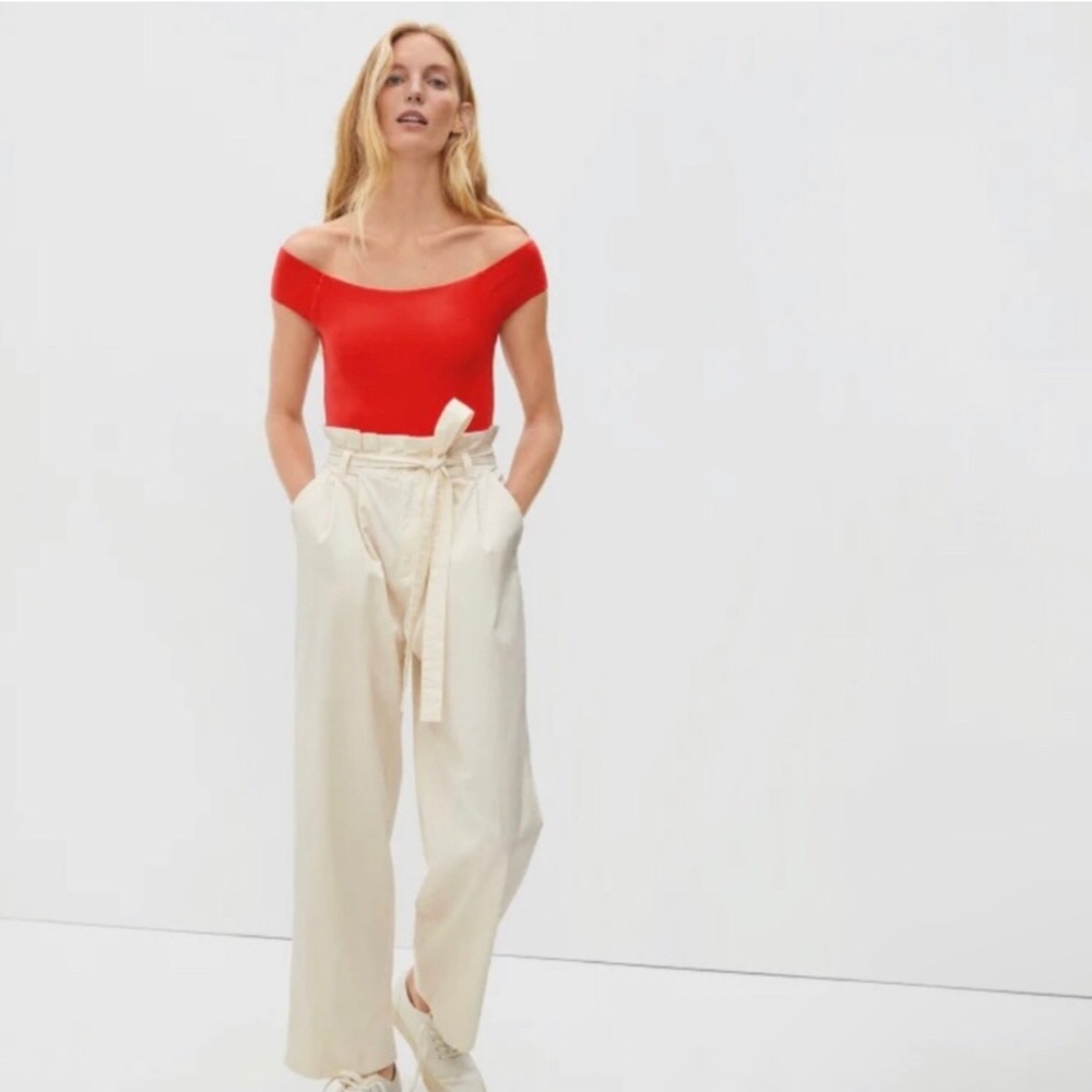 NWOT Everlane poppy red bodysuit S